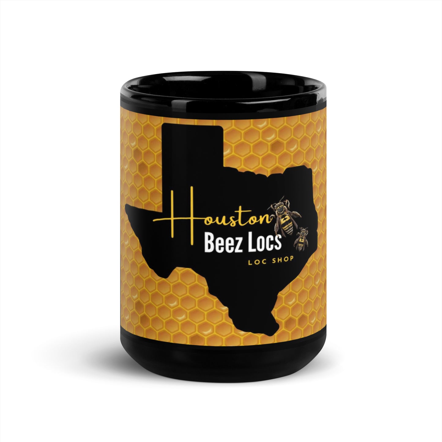 Black Glossy Mug- Black Texas